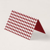 Red Merlot Harlequin Checkered Folded Place Cards Kaart (Achterkant)