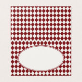 Red Merlot Harlequin Checkered Folded Place Cards Kaart (Buitenkant ongevouwen)