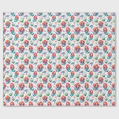 Red Mermaid Birthday Gift Wrap in White Cadeaupapier (Vlak)