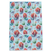 Red Mermaid Gift Bag in Blue Medium Cadeauzakje (Achterkant)