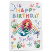 Red Mermaid Gift Bag in White Medium Cadeauzakje (Voorkant)