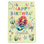 Red Mermaid Gift Bag in Yellow Medium Cadeauzakje (Voorkant)