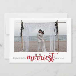 Red Merriest Place to Be Christmas-fotokaart Feestdagenkaart