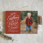 Red Merry Alles en Happy Altijd Foto Feestdagen Kaart<br><div class="desc">Maak alles aardig,  en altijd gelukkig! Stuur uw familie en vrienden warme vakantiebezoeken met deze aanpasbare vakantiekaart. Het bevat feestelijke moderne kalligrafie. Pas deze foto-vakantiekaart aan door uw eigen gegevens toe te voegen. Deze moderne vakantiekaart is beschikbaar op andere kaarten.</div>