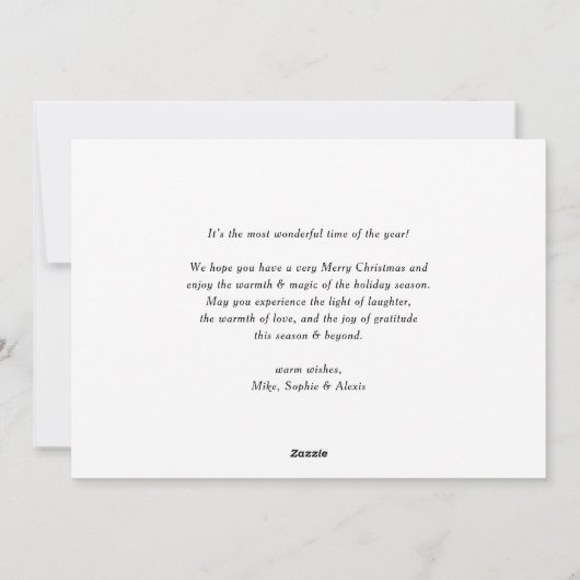 Red Merry Alles en Happy Altijd Foto Feestdagenkaart (Achterkant)