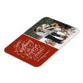 Red Merry Alles en Happy Altijd Foto Magneet (Linkerzijde)