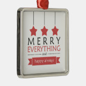 Red Merry Alles Holiday Metalen Ornament (Rechts)