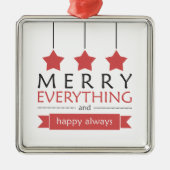 Red Merry Alles Holiday Metalen Ornament (Voorkant)