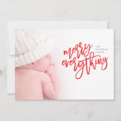 Red Merry Alles kerstfoto Feestdagenkaart (Voorkant)