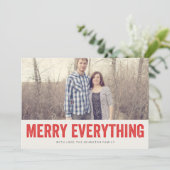 Red Merry Alles met kerstfotokaarten Feestdagenkaart (Staand voorkant)