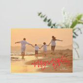 Red Merry Alles Photo Feestdagenkaart (Staand voorkant)