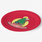 Red Merry Chrismukkah met Santa Papieren Bordje (Gekanteld)