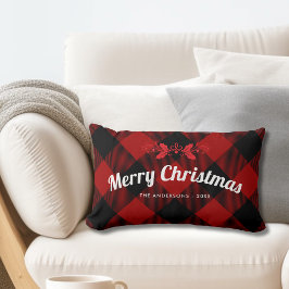 Red Merry Christmas Buffalo Plaid Kussen