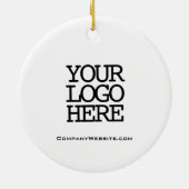 Red Merry Christmas Business Logo-bessen Bloemen Keramisch Ornament (Achterkant)