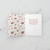 Red Merry Christmas Calligraphy Typography Photo Feestdagen Kaart (Binnen)