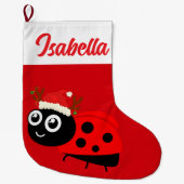 Red Merry Christmas Deer lieveheersbeestje Santa h Grote Kerstsok (Voorkant)