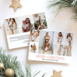 RED Merry Christmas Elegant 9 Collage Multi-Photo  Feestdagenkaart<br><div class="desc">Share your family’s highlights with this year-in-review Christmas card featuring a simple, minimal, and clean design. The front includes a modern 6-photo collage paired with the festive greeting “Merry Christmas” in an elegant serif font, with space to personalize your family name or the year. The back offers room for 3...</div>