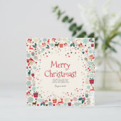 Red Merry Christmas en Happy New Year Kaart (Staand voorkant)