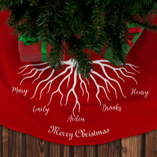 Red Merry Christmas Familienaam Roots Kerstboom Rok