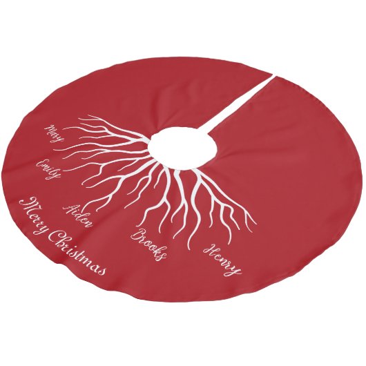 Red Merry Christmas Familienaam Roots Kerstboom Rok (Gekanteld)