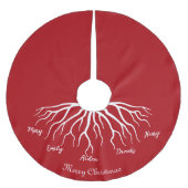 Red Merry Christmas Familienaam Roots Kerstboom Rok (Voorkant)