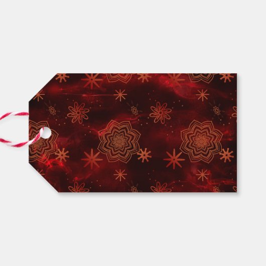 Red Merry Christmas Gepersonaliseerde Gift Label Cadeaulabel (Achterkant Horizontaal)