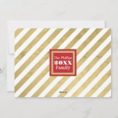 Red Merry Christmas Gold Splat Foto Vakantie Kaart (Achterkant)