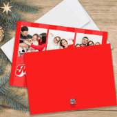 Red Merry Christmas Retro Fotocollage Feestdagenkaart