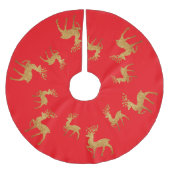 Red Merry Christmas Santa rendier Tree Rok Kerstboom Rok (Voorkant)