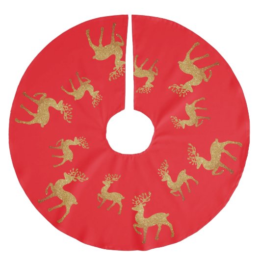 Red Merry Christmas Santa rendier Tree Rok Kerstboom Rok (Voorkant)