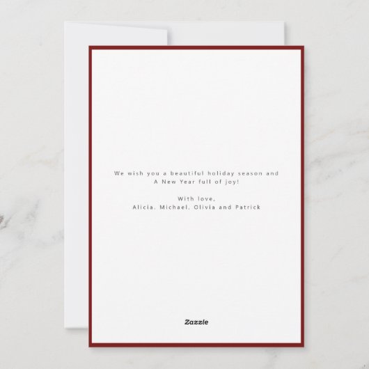 Red Merry Christmas script 3 fotocollage Feestdagenkaart (Achterkant)