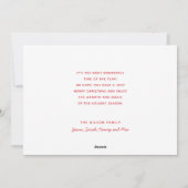 Red Merry Christmas-script minimalistisch Feestdagenkaart (Achterkant)