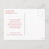Red Merry Christmas-script minimalistisch Feestdagenkaart (Achterkant)