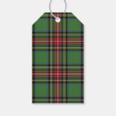 Red Merry Christmas  Script Plaid Cadeaulabel (Achterkant)