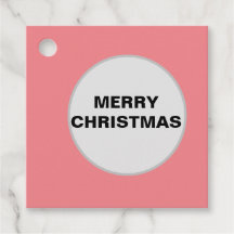 RED MERRY CHRISTMAS SIMPLE FAVOR TAGS