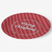 Red Merry Christmas Typography Custom Papieren Bordje (Gekanteld)