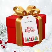 Red Merry Christmas uw logo bedrijf Cadeaulabel