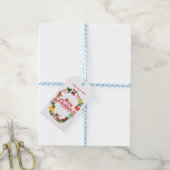 Red Merry Christmas uw logo bedrijf Cadeaulabel (Met Touw)