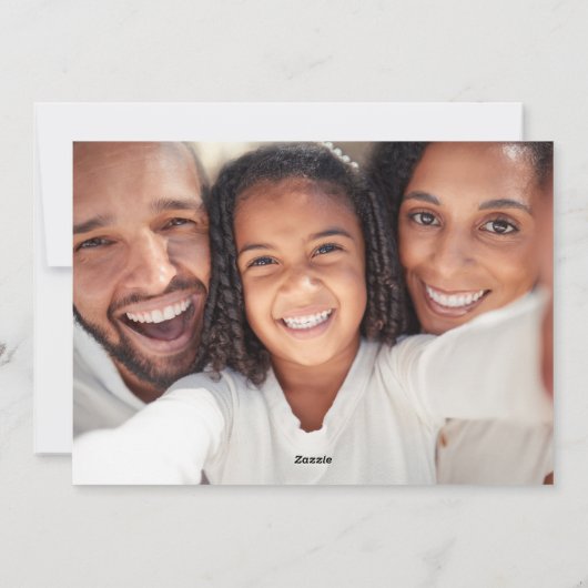 Red Merry Elegant Traditionele One Fototypografie Feestdagenkaart (Achterkant)