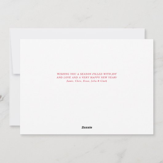 Red Merry en Bright Love and Light Holiday Feestdagenkaart (Achterkant)