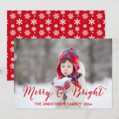 Red Merry en Bright | Vakantieknopkaart Feestdagenkaart (Voorkant / Achterkant)