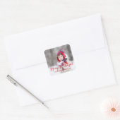 Red Merry en Bright | Vakantiesfoto Vierkante Sticker (Envelop)