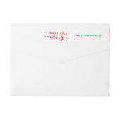 Red Merry en getrouwd | Vakantielabel (Achterkant)