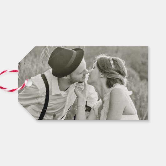 Red Merry en getrouwde Pas getrouwd Gift Labels Cadeaulabel (Achterkant Horizontaal)