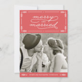 Red Merry en getrouwde Pas getrouwd Holiday-fotoka Feestdagenkaart (Voorkant)