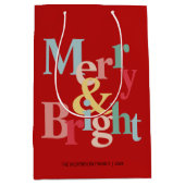 Red Merry en heldere moderne typografie Medium Cadeauzakje (Voorkant)