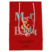 Red Merry en heldere moderne typografie Medium Cadeauzakje (Achterkant)