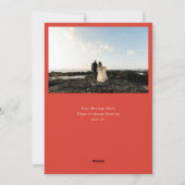 Red Merry Hand Lettering Wedding Photo Feestdagenkaart (Achterkant)