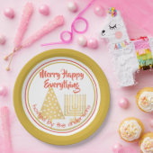 Red Merry Happy Alles Party Chrismukkah Papieren Bordje (Feest)