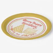 Red Merry Happy Alles Party Chrismukkah Papieren Bordje (Gekanteld)